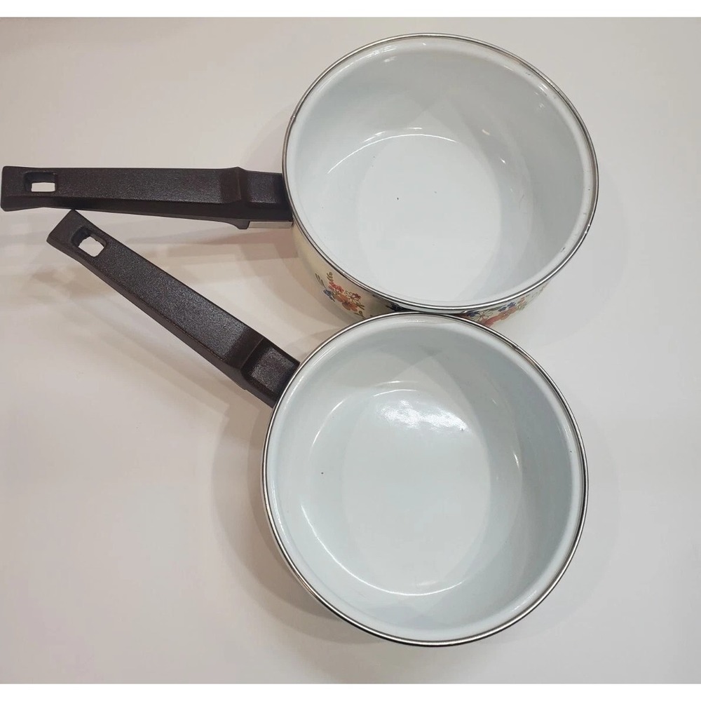 Vintage‎ Enamelware Pots JPM Sweet Flower 80s  Made In Spain Excellent - Picture 10 of 10
